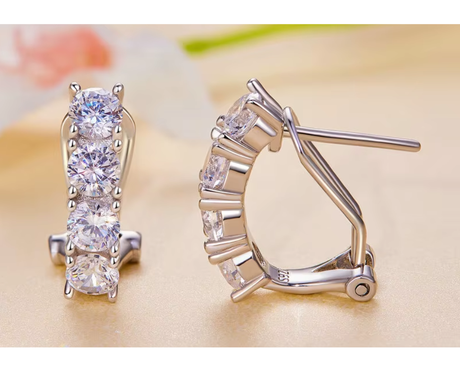 Aretes Clip 4 moissonita