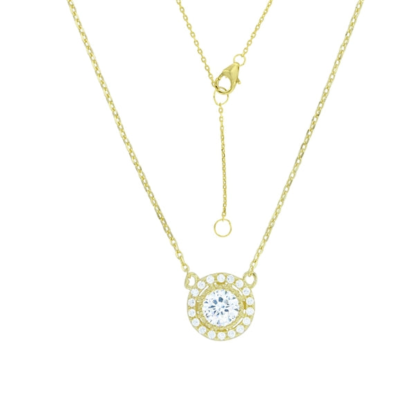 Collar OneStone Gold Halo 6mm